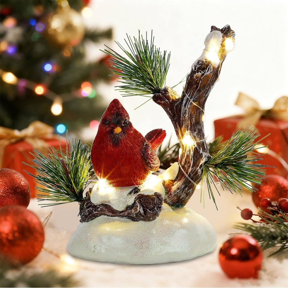 Resin Cardinal LED Décor - Picture 6 of 8